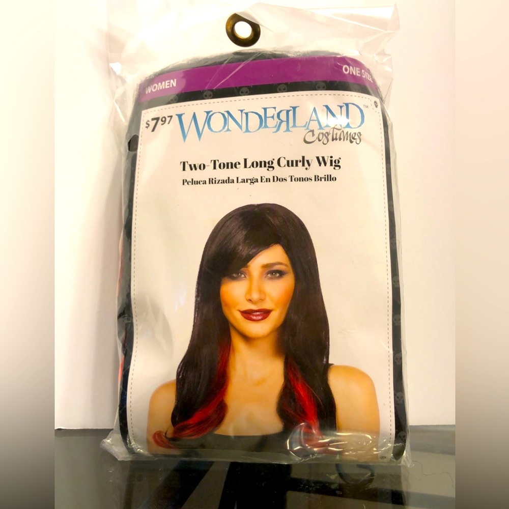 New Wonderland 2tone long curly costume wig
